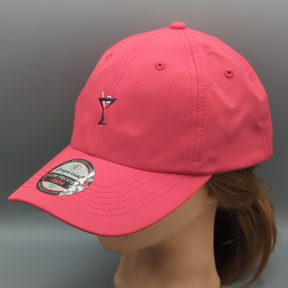 Golftini Hat Golf Cap Imperial Low Profile OSFM Red UPF 50+ Strapback
